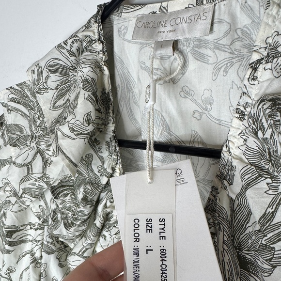 Caroline Constas Floral Ruffle Mini Dress – Size L – New With Tags 100%cotton - Picture 4 of 7